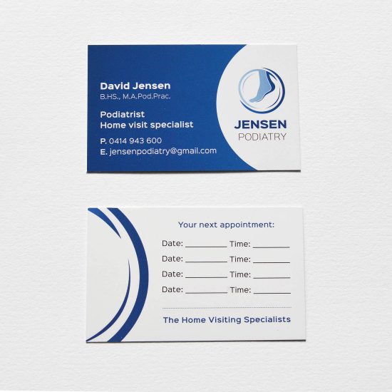 Jensen Podiatry business card