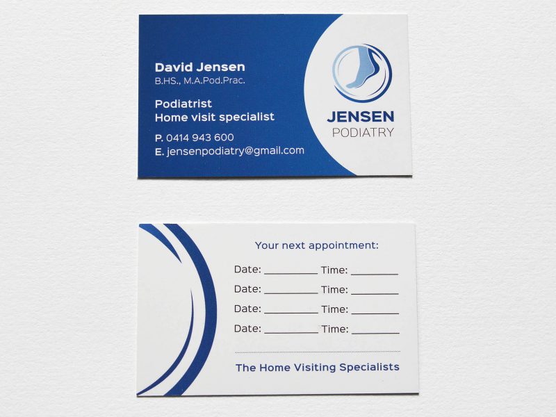 Jensen Podiatry business card